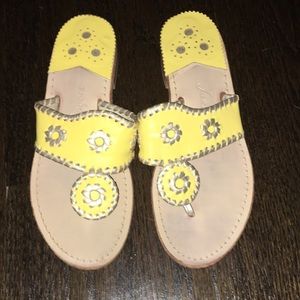 Jack Rogers yellow sandals worn once, like new